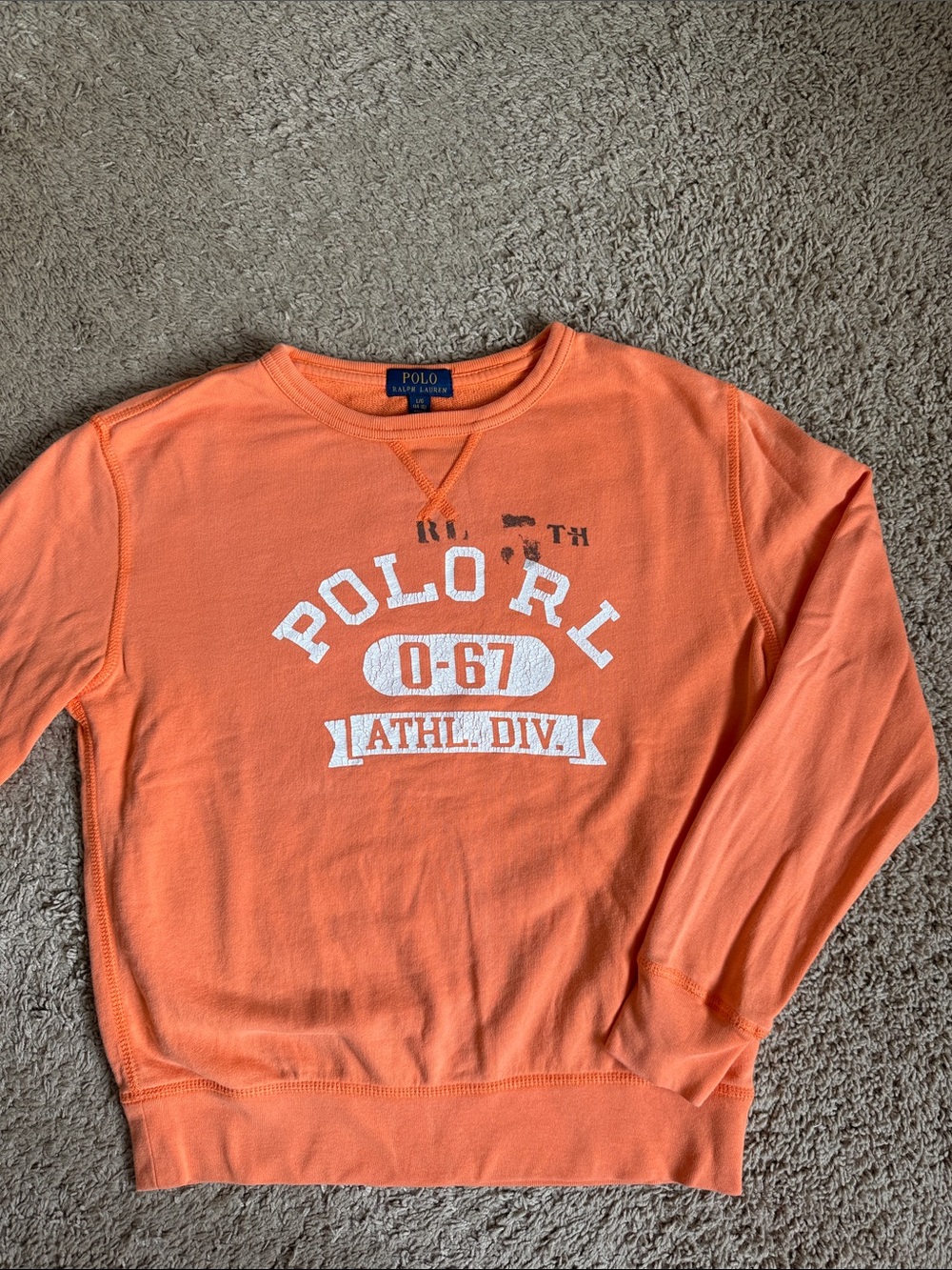 Polo by Ralph Lauren Coral-Orange Athletic Crewneck Sweatshirt